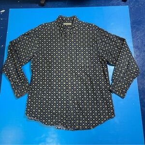 NATURAL LIFE Men's‎ Geometric Navy and Cream Shirt